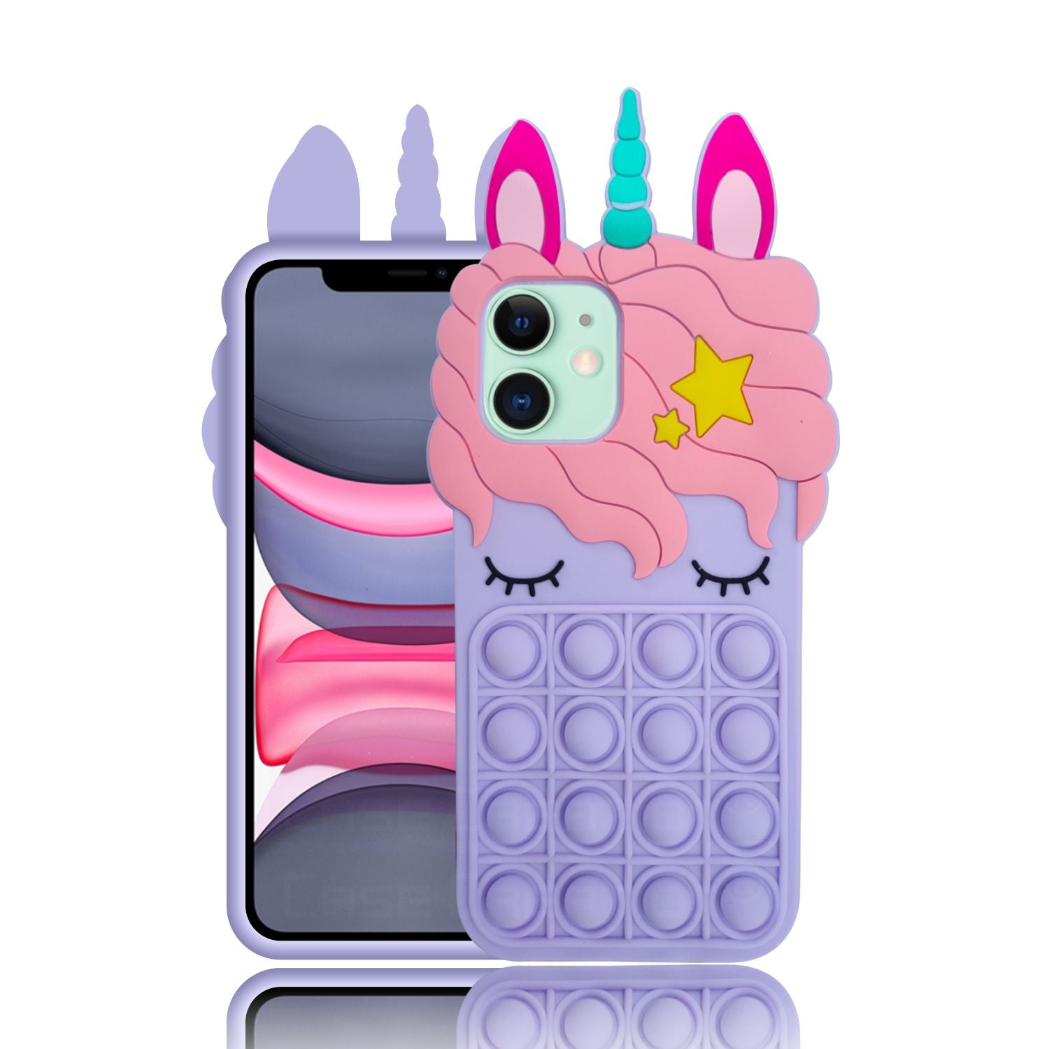Push Pop Unicorn Bubble Fidget Toys Game Stress Relief case