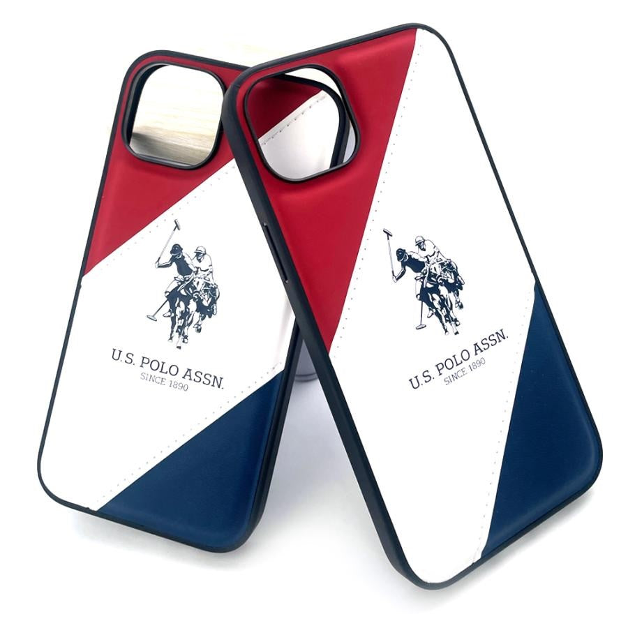 U.S. Polo Assn Double Horse Embossed Logo Protective PU Leather Tricolor Case