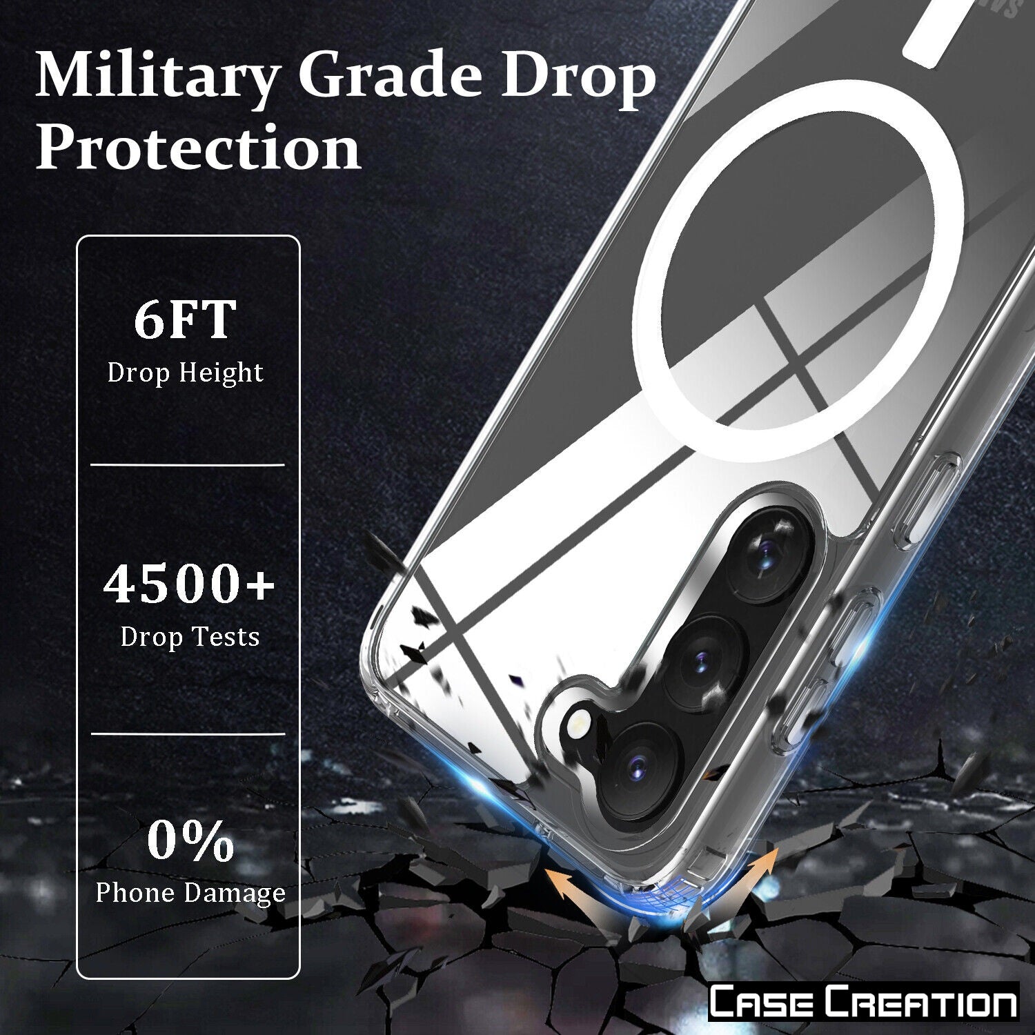 Magnetic MagSafe Samsung Transparent Clear TPU Case Supports Fast Wireless Charging