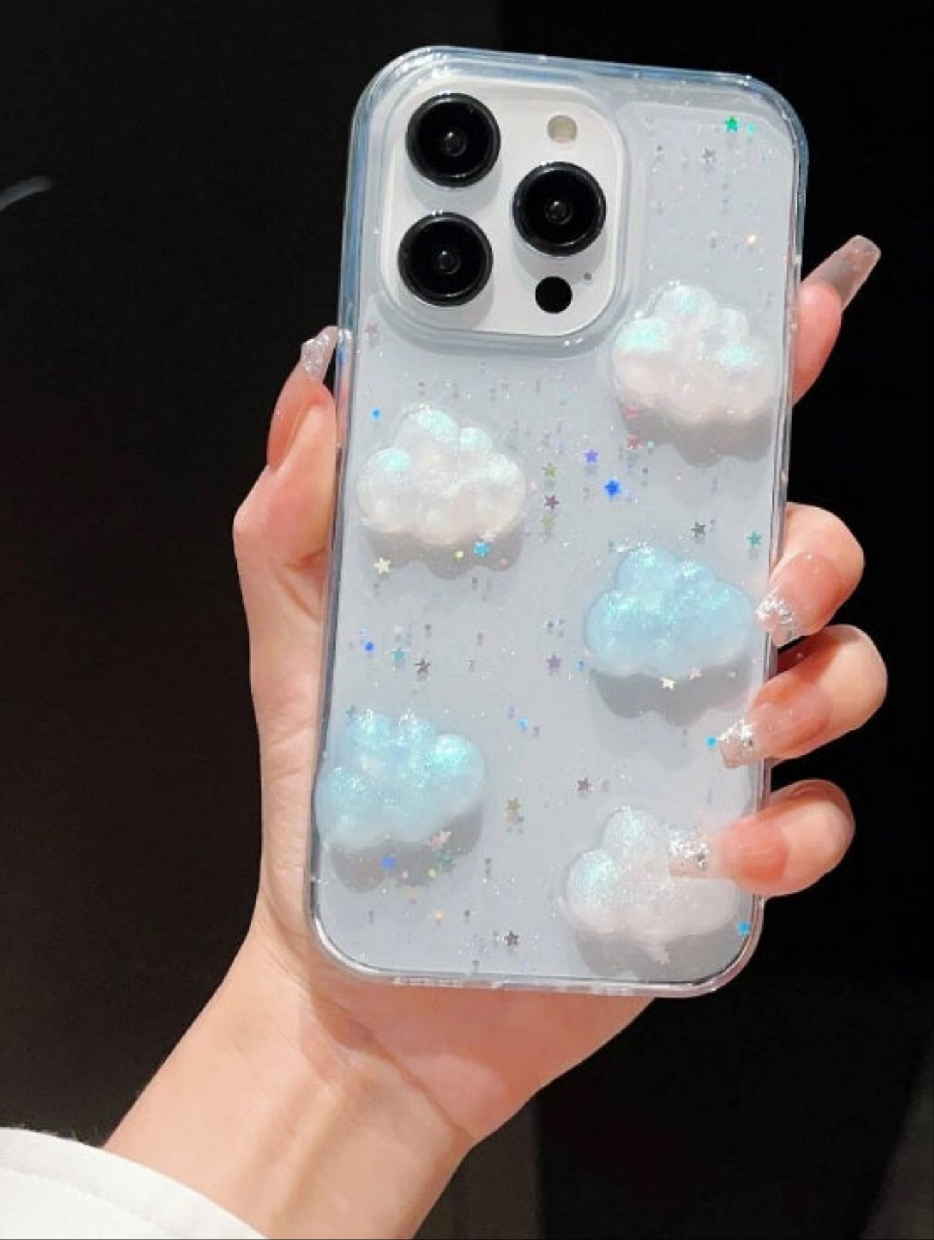 Luxury Translucent Dreamy Cloud Decor Resin Phone Case
