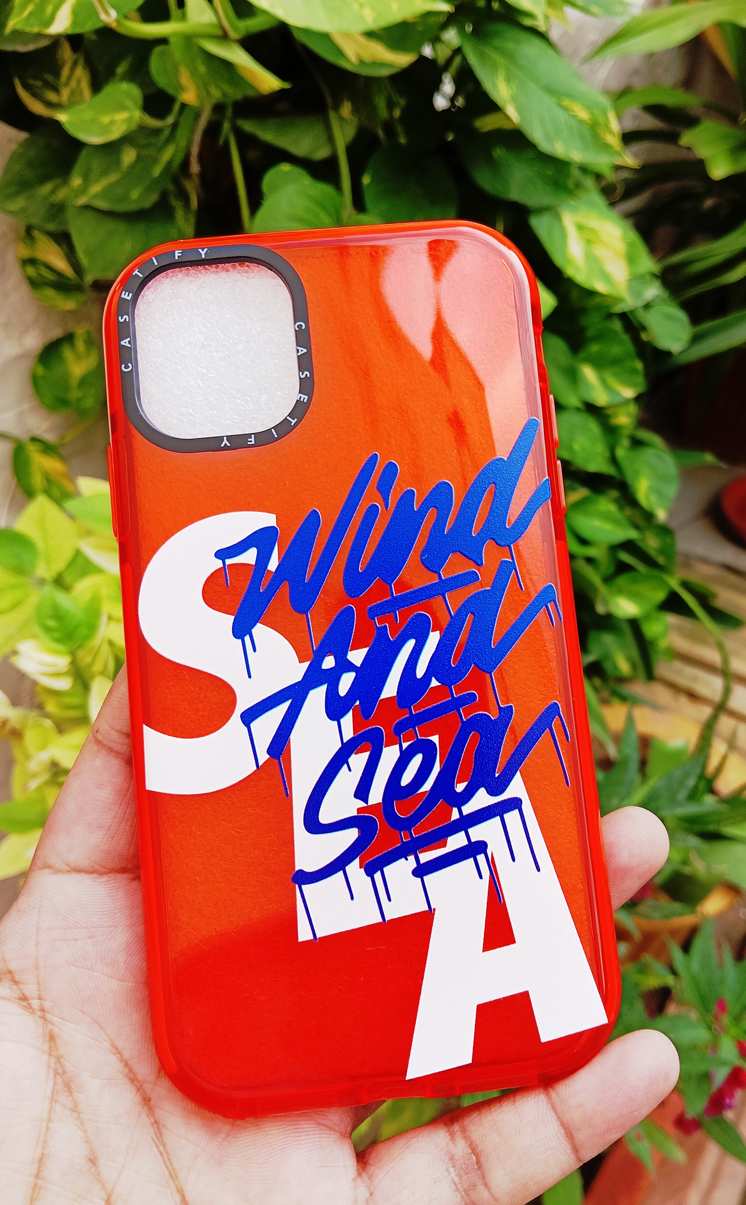 Neon Red Wind and Sea Beach Water Lovers Translucent Bumper Case