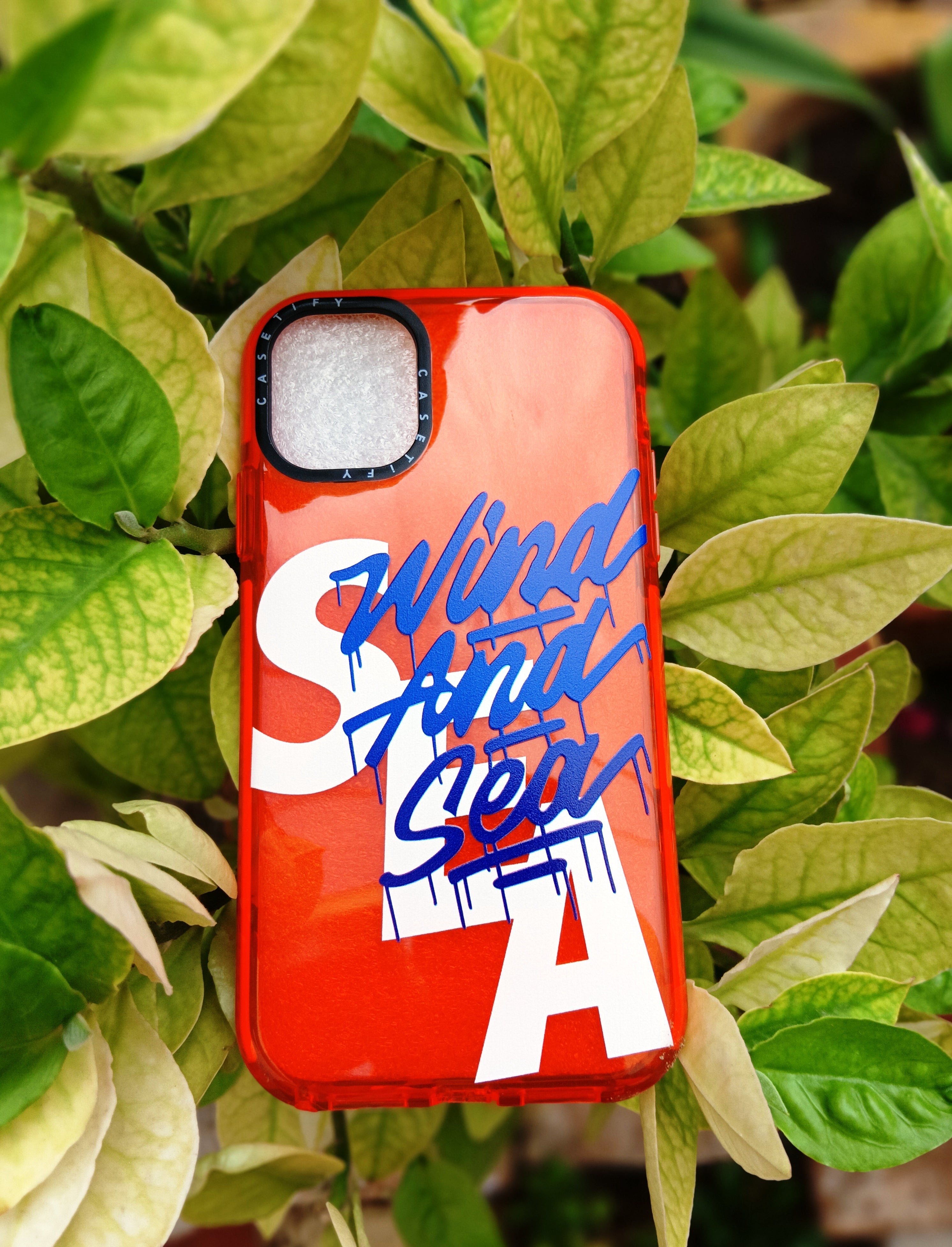 Neon Red Wind and Sea Beach Water Lovers Translucent Bumper Case