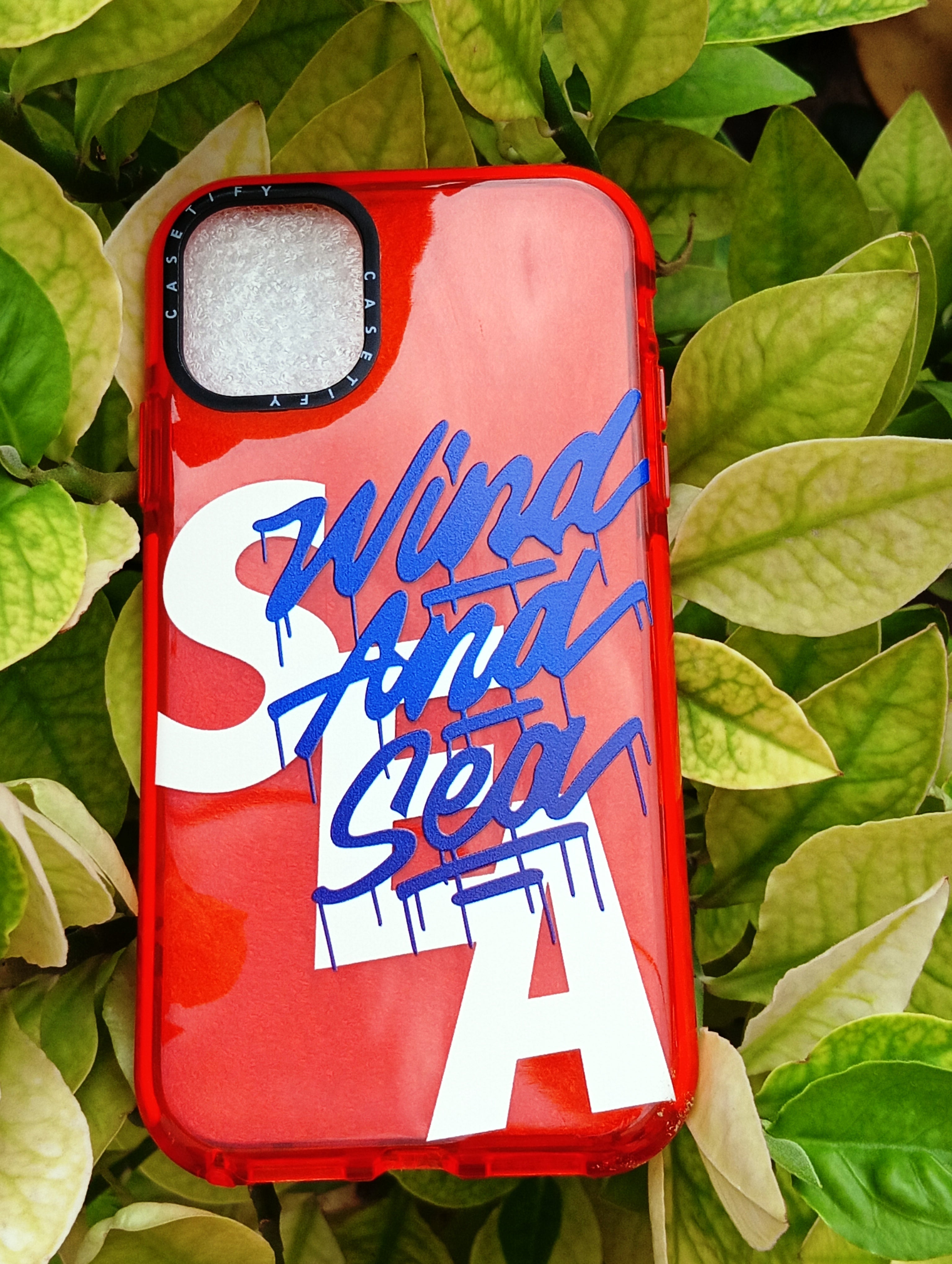 Neon Red Wind and Sea Beach Water Lovers Translucent Bumper Case