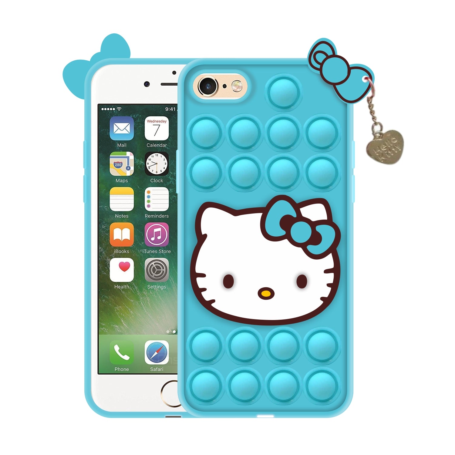 Push Pop Hello Kitty Cat Love Bubble Fidget Toys Game Stress Relief case