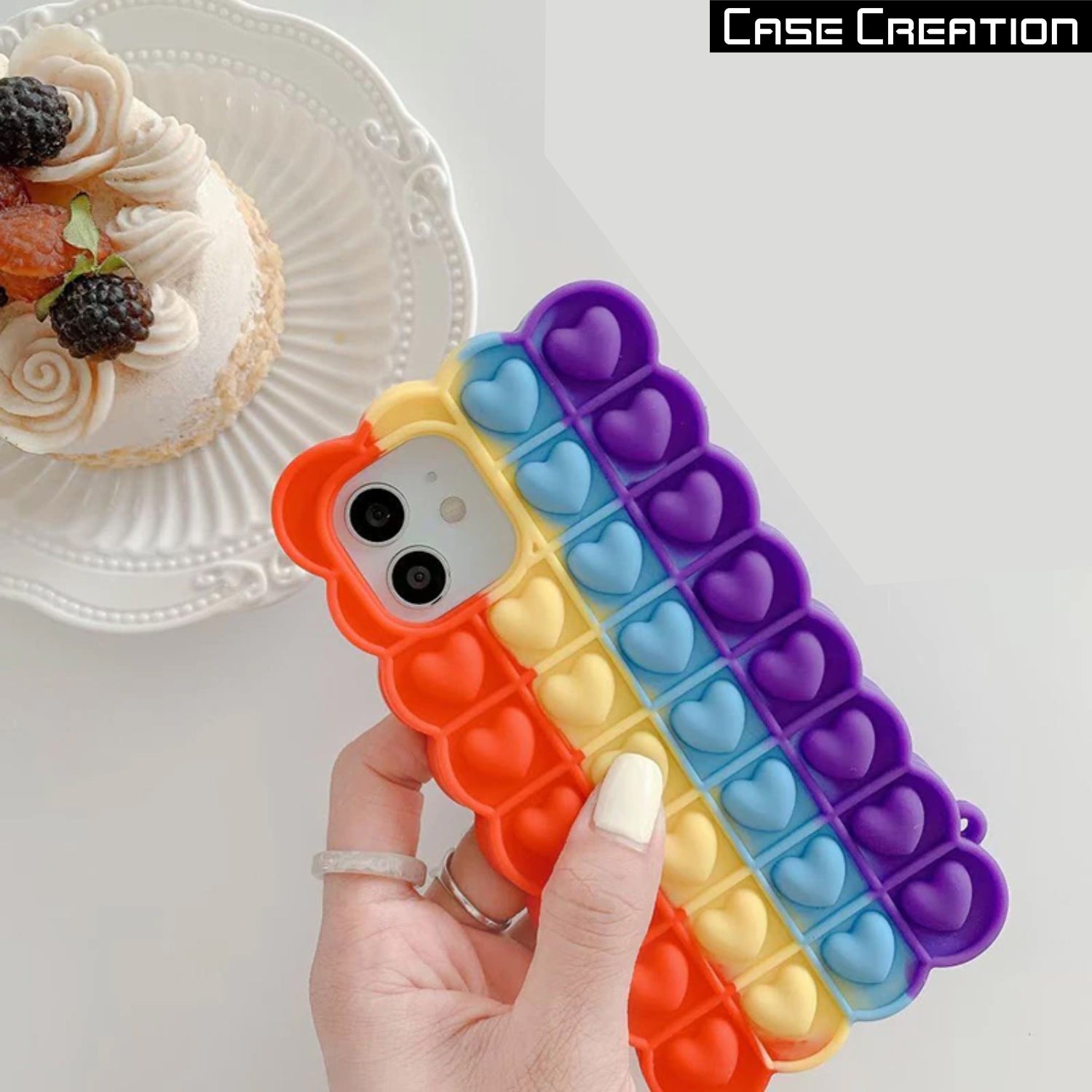 Push Pop Heart Love Bubble Fidget Toys Game Stress Relief case