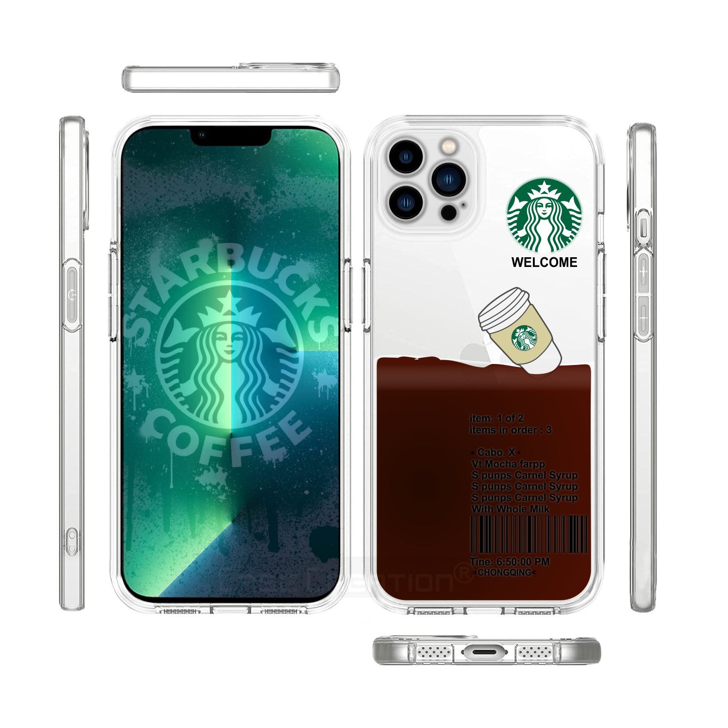 Starbuck Coffee Love Floating Quicksand Liquid Design Case