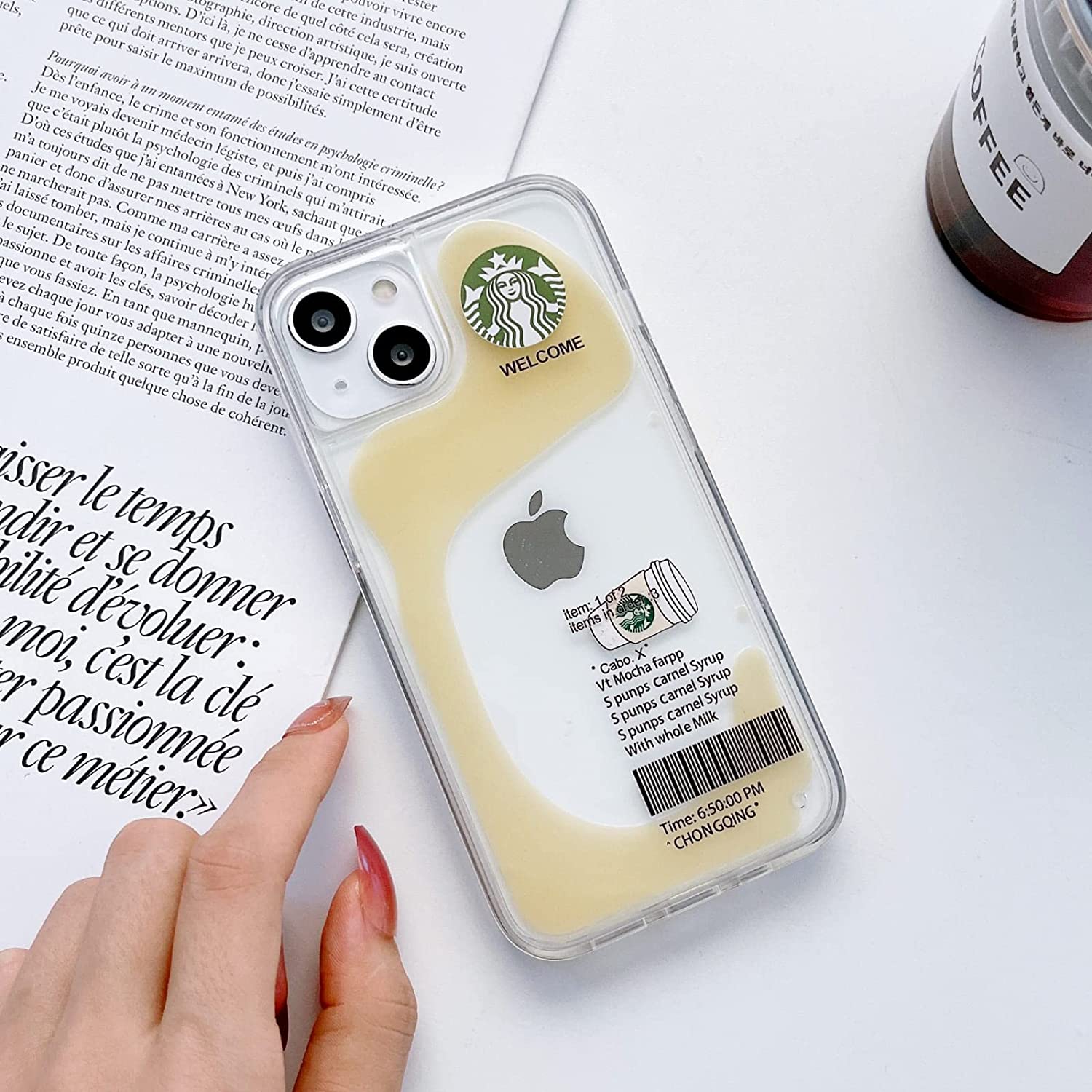 Starbuck Coffee Love Floating Quicksand Liquid Design Case