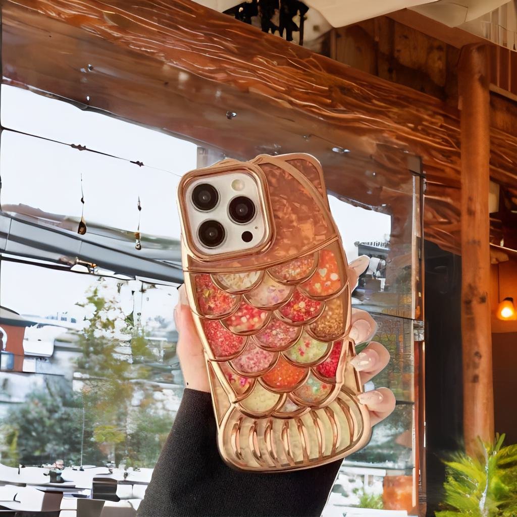 3D Mermaid Glitter Chubby Luxury Fat Fish Case