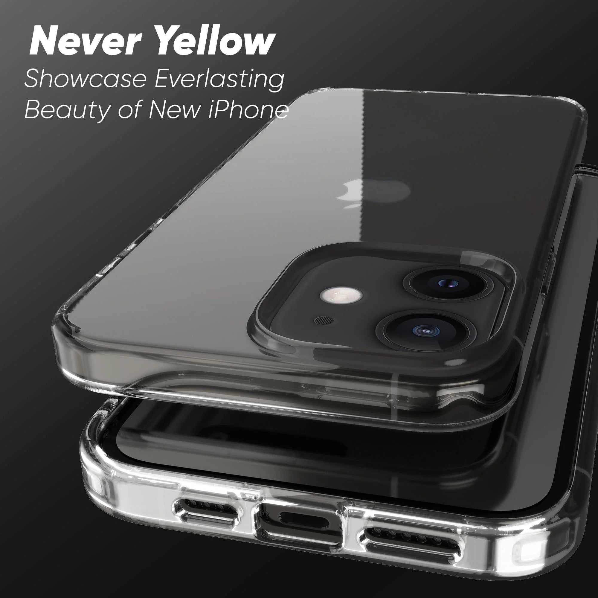 Hard Transparent Clear Strong TPU iPhone Case + Tough Polycarbonate Crystal HD Clear