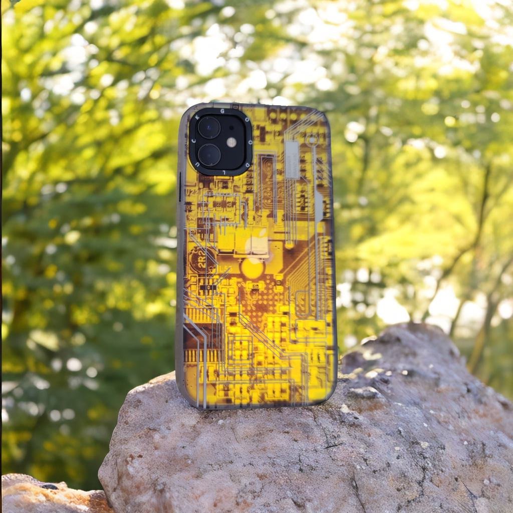 Techno Art AI Future Electric Circuit Retro IMD Chip Digital Mother Board Holographic Cover