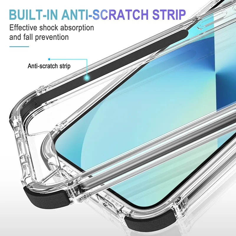 Hard Transparent Clear Strong TPU iPhone Case + Tough Polycarbonate Crystal HD Clear
