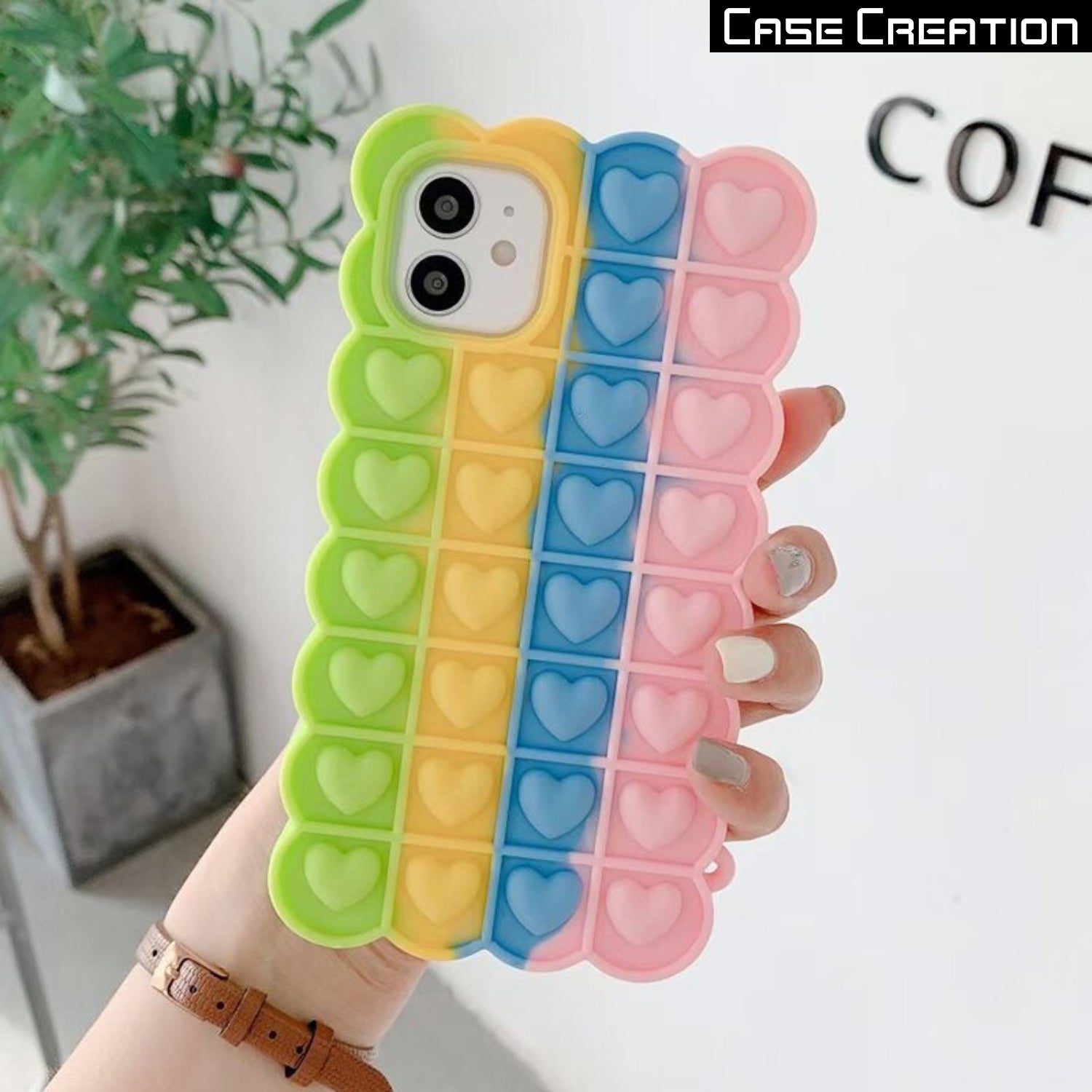 Push Pop Heart Love Bubble Fidget Toys Game Stress Relief case