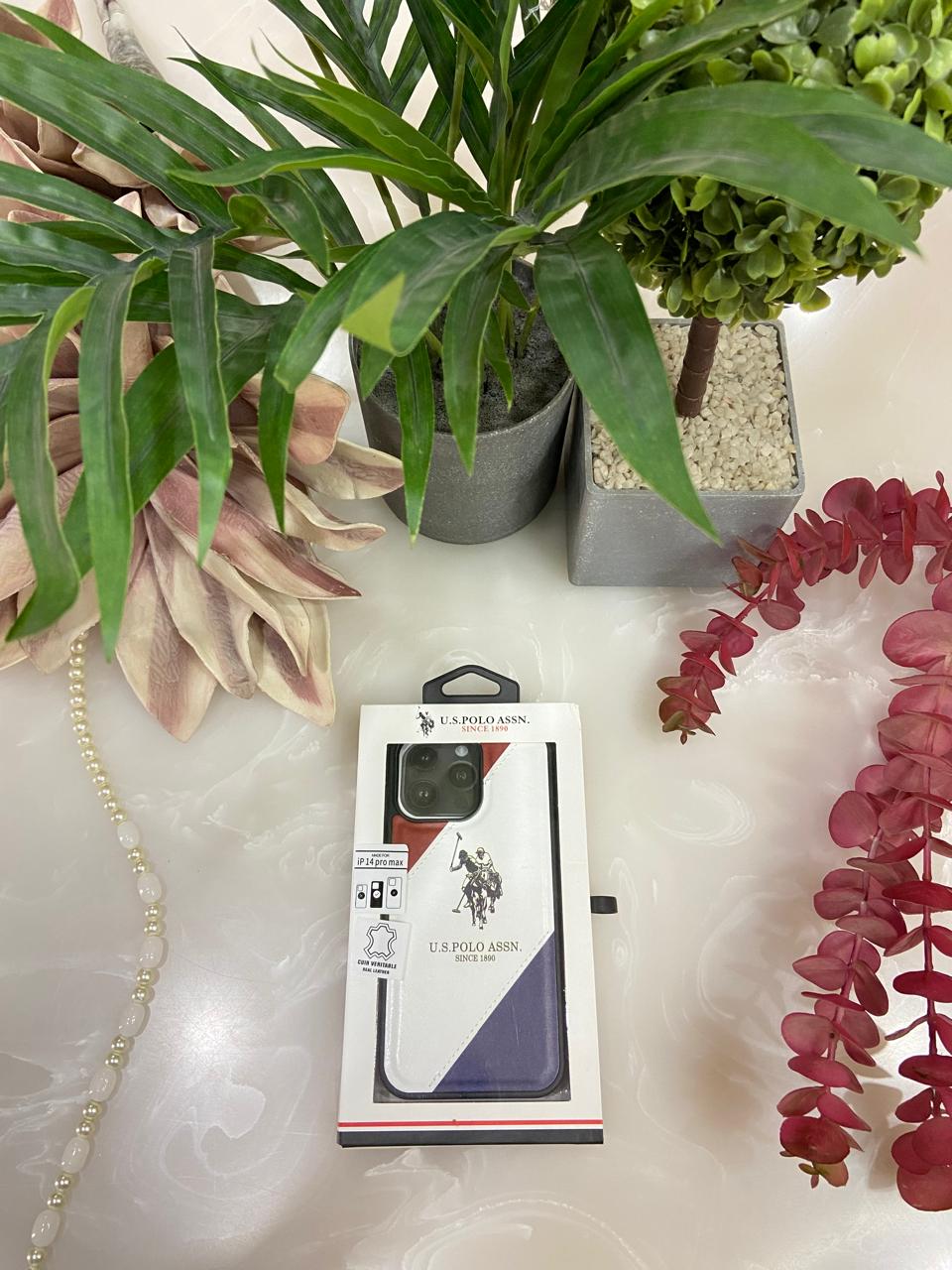 U.S. Polo Assn Double Horse Embossed Logo Protective PU Leather Tricolor Case