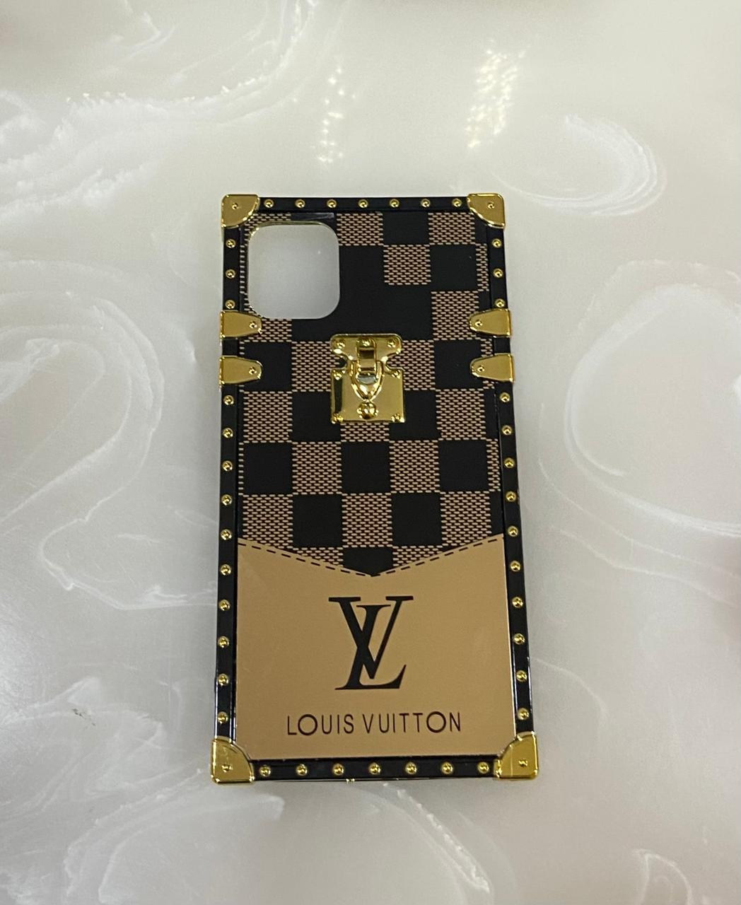 Luxury Designer Brand Shine Logo Square Leather Case