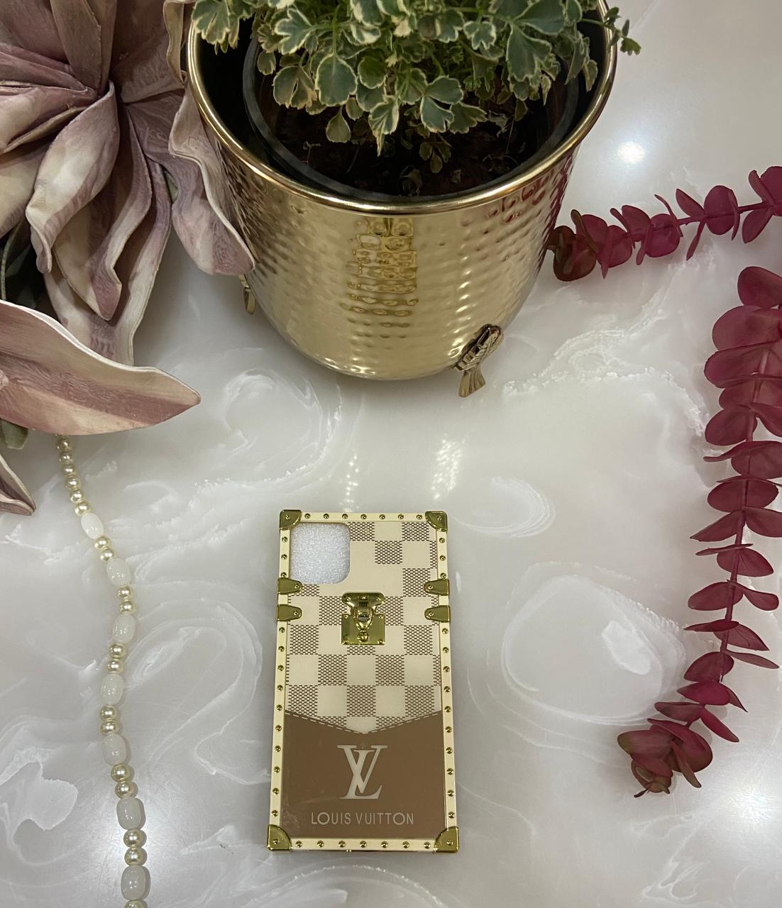 Luxury Designer Brand Shine Logo Square Leather Case