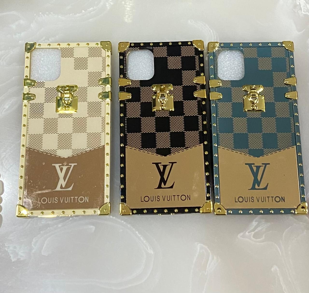 Luxury Designer Brand Shine Logo Square Leather Case