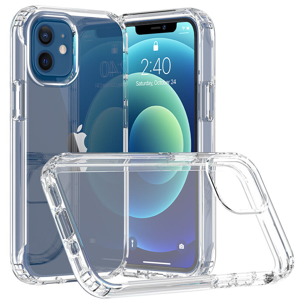 Hard Transparent Clear Strong TPU iPhone Case + Tough Polycarbonate Crystal HD Clear