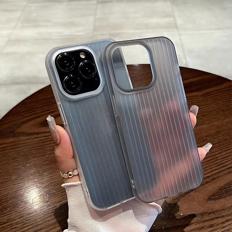 Virat Frosted Matte Finish Clear lining Soft Case Translucent Slim Sleek fit Corrugated Stripes Pattern