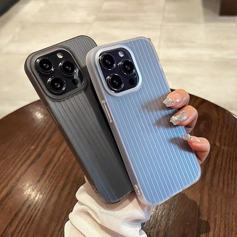 Virat Frosted Matte Finish Clear lining Soft Case Translucent Slim Sleek fit Corrugated Stripes Pattern