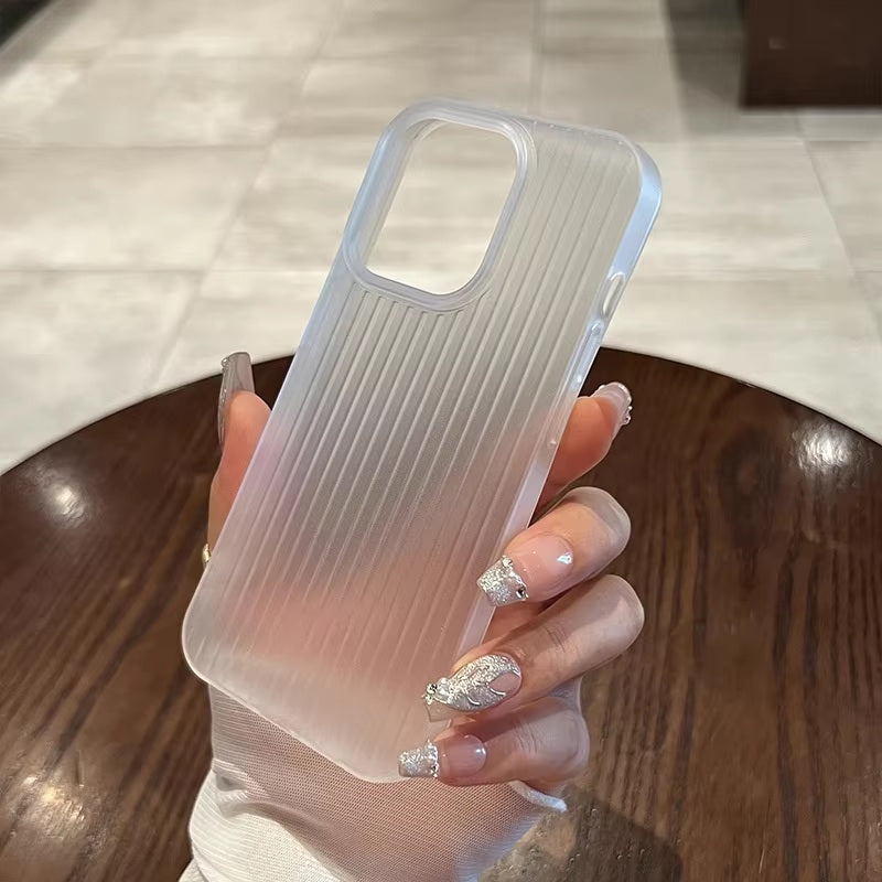 Virat Frosted Matte Finish Clear lining Soft Case Translucent Slim Sleek fit Corrugated Stripes Pattern