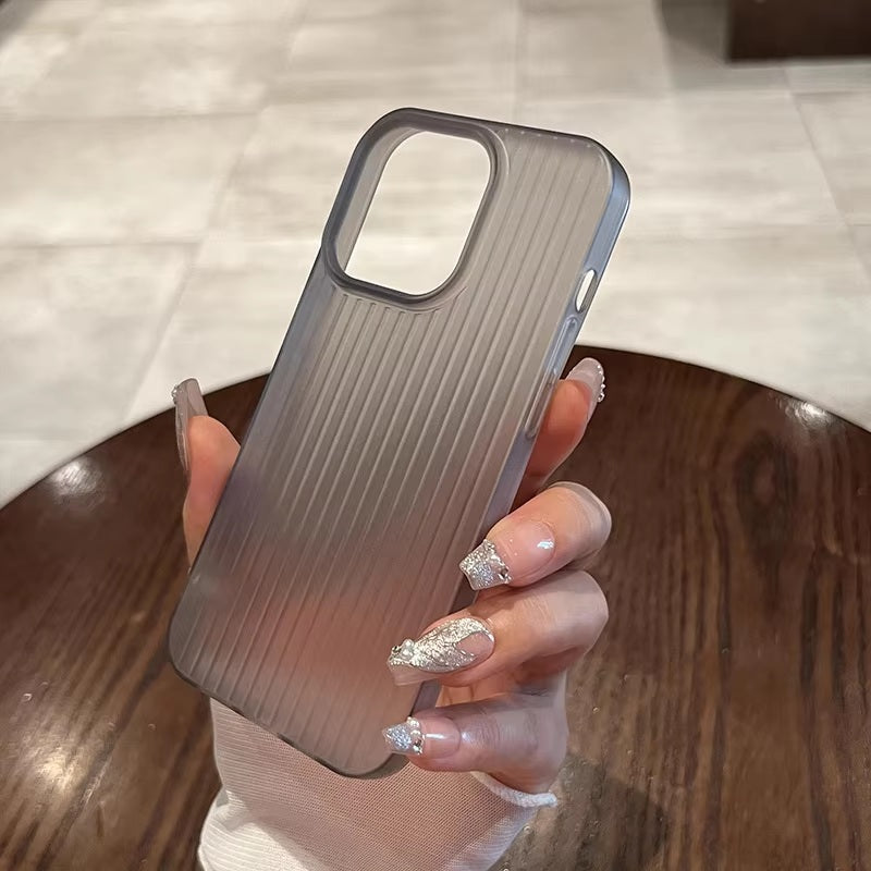 Virat Frosted Matte Finish Black lining Soft Case Translucent Slim Sleek fit Corrugated Stripes Pattern