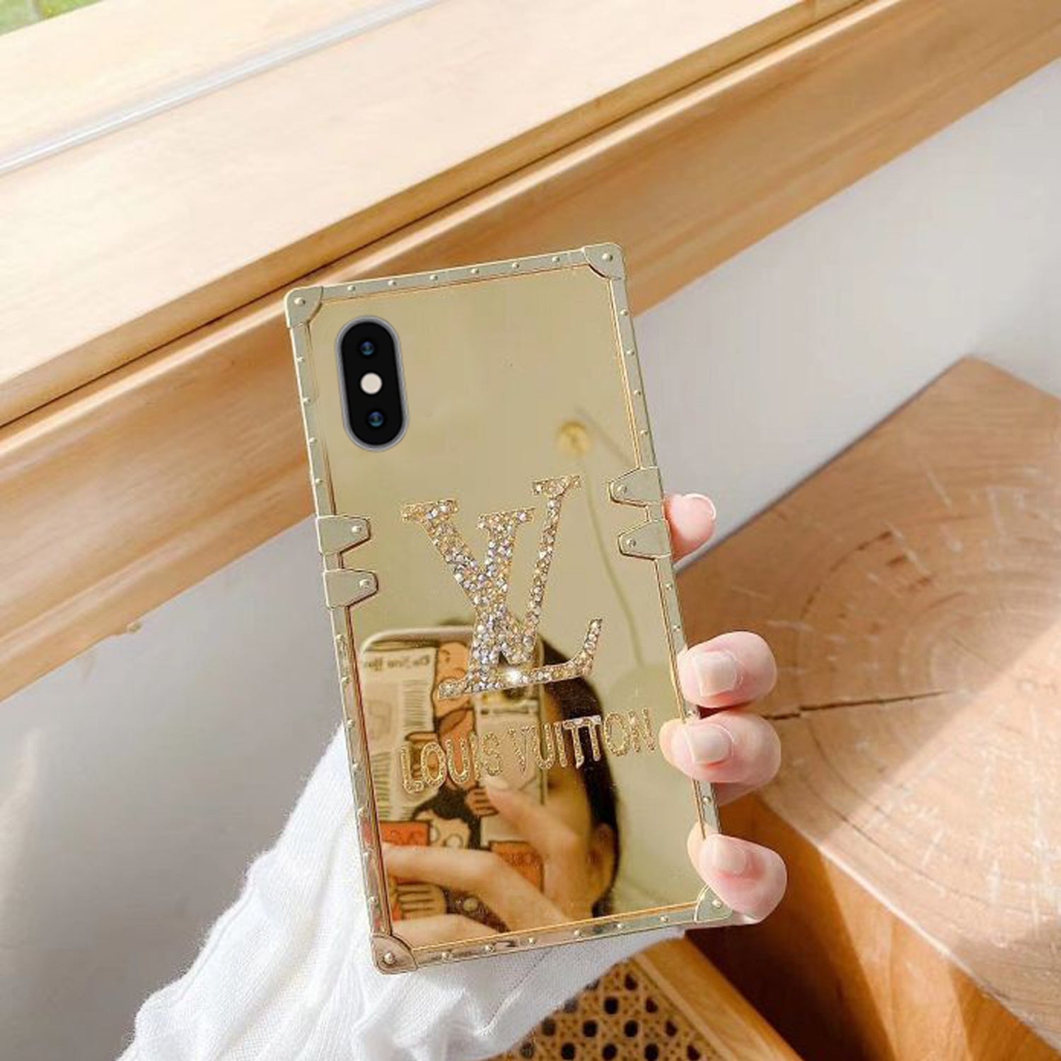 3D Diamond Mirror Square Shape Sparkle Glitter Phone Case