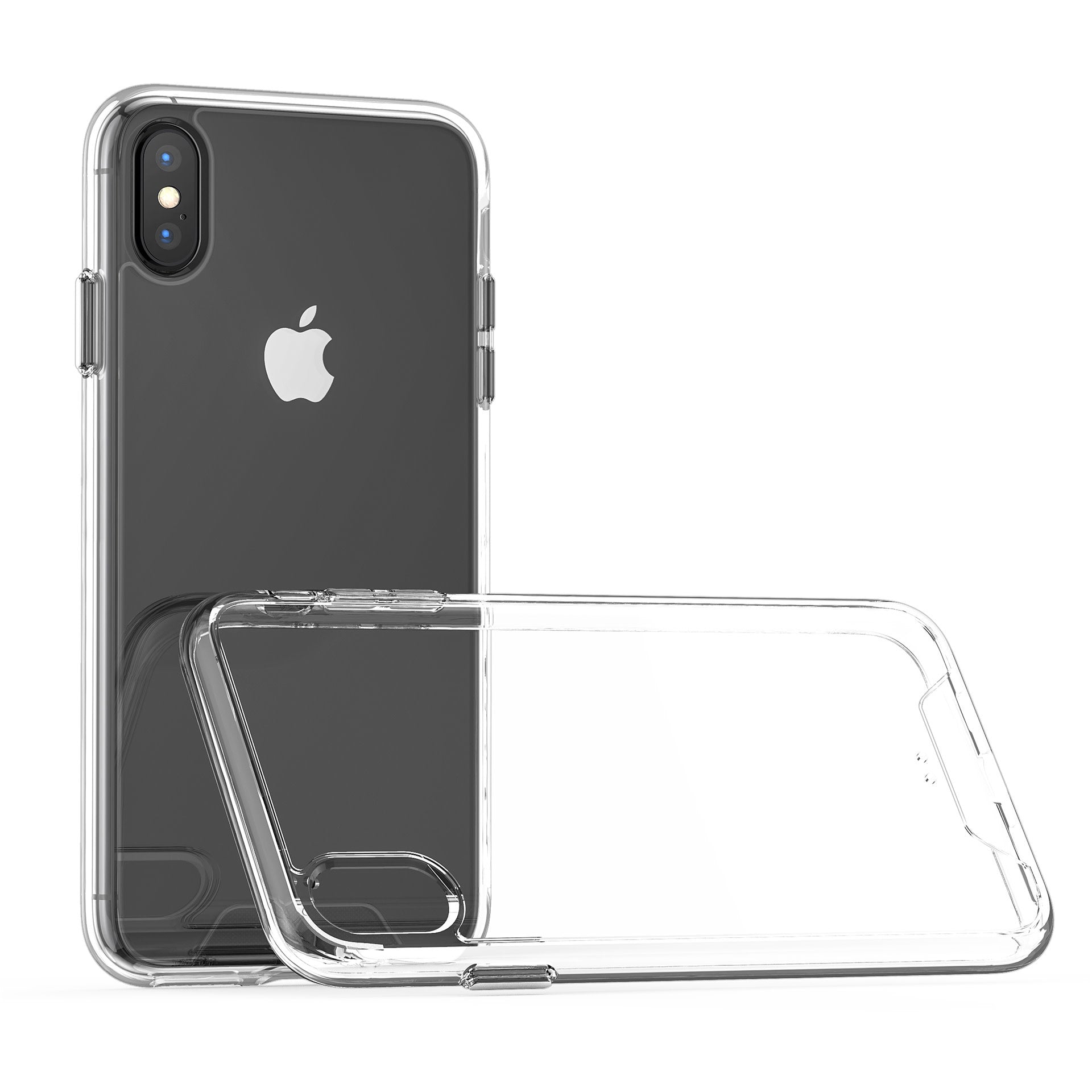 Hard Transparent Clear Strong TPU iPhone Case + Tough Polycarbonate Crystal HD Clear