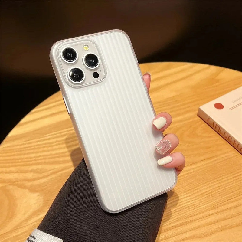 Virat Frosted Matte Finish Clear lining Soft Case Translucent Slim Sleek fit Corrugated Stripes Pattern
