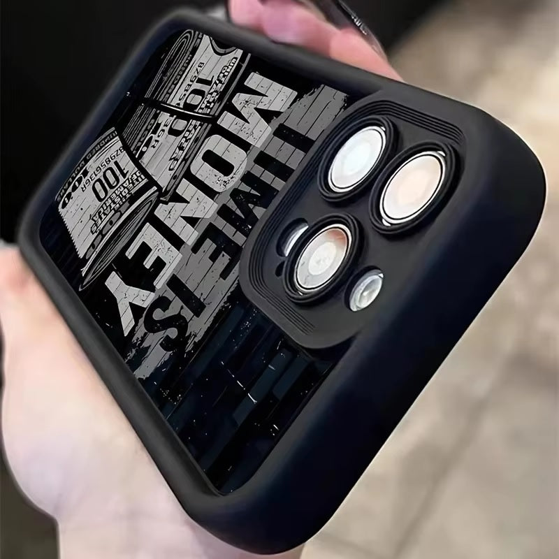 Time is Money Hot 3D Dollar Painting Concave Luxury Design Elegant Phone Case - Black
