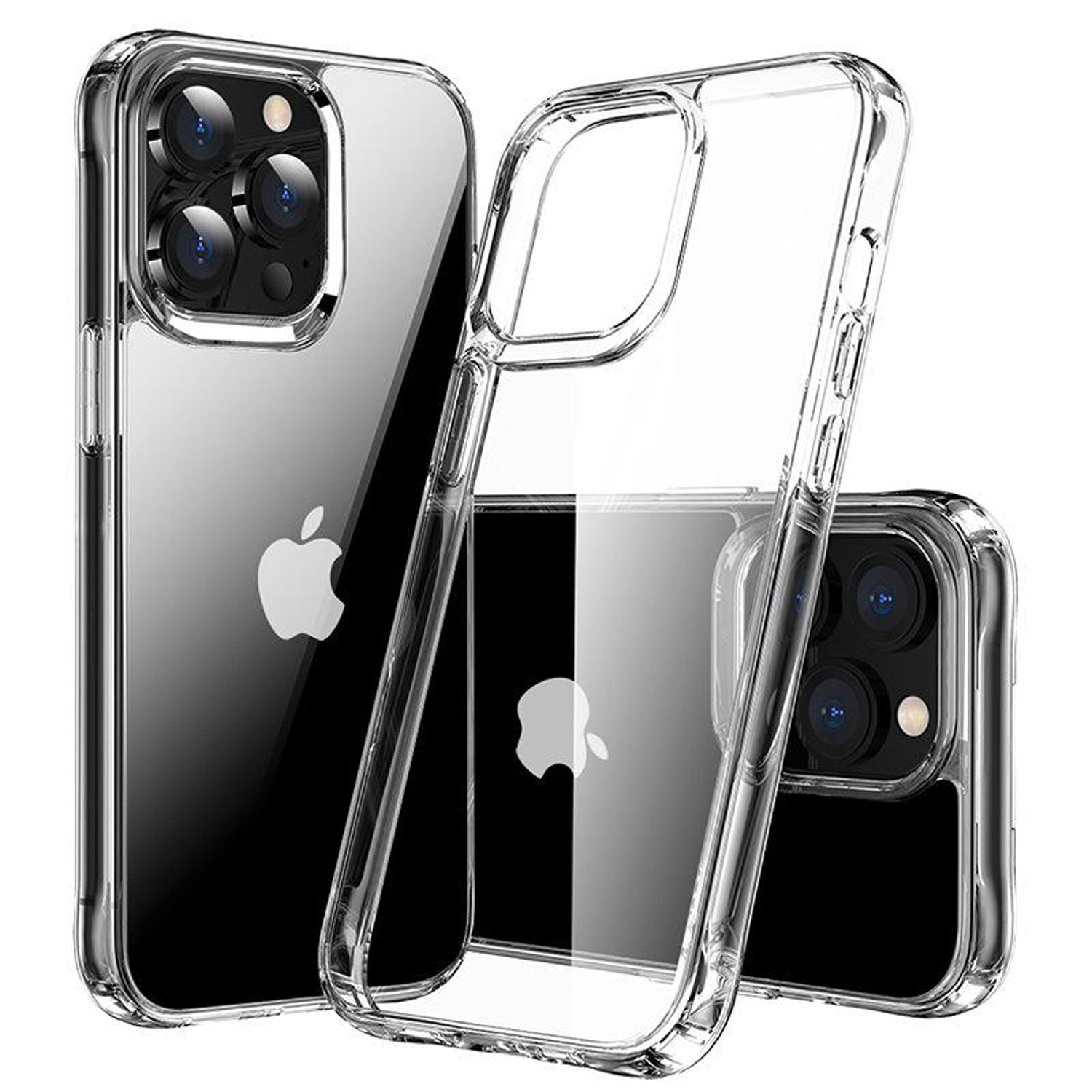 Hard Transparent Clear Strong TPU iPhone Case + Tough Polycarbonate Crystal HD Clear