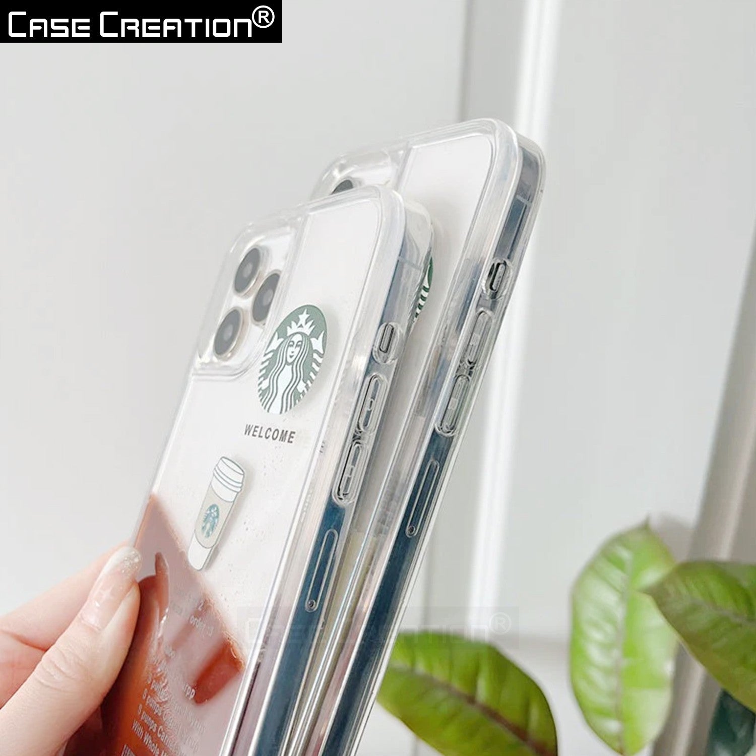 Starbuck Coffee Love Floating Quicksand Liquid Design Case