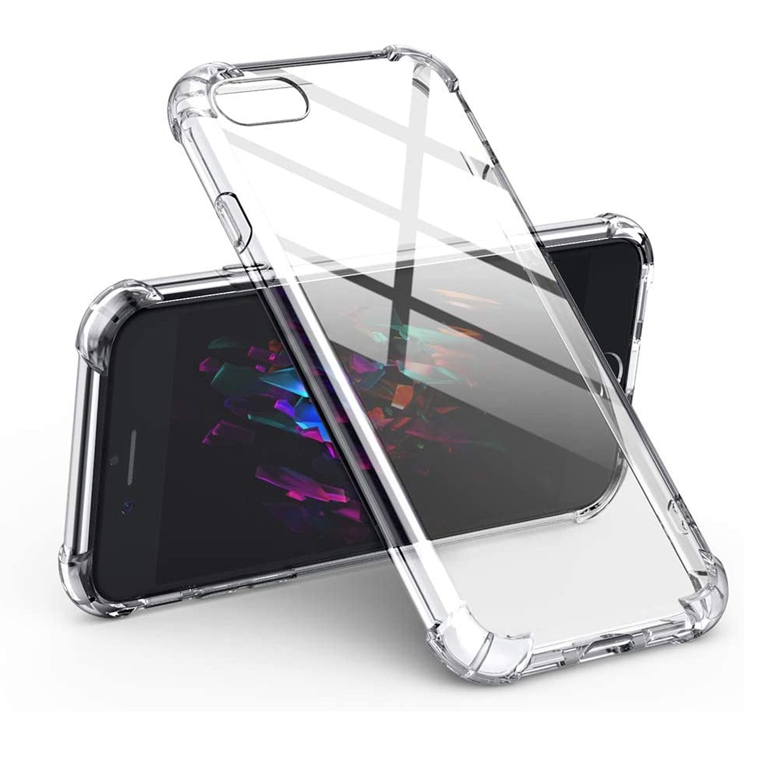 Hard Transparent Clear Strong TPU iPhone Case + Tough Polycarbonate Crystal HD Clear