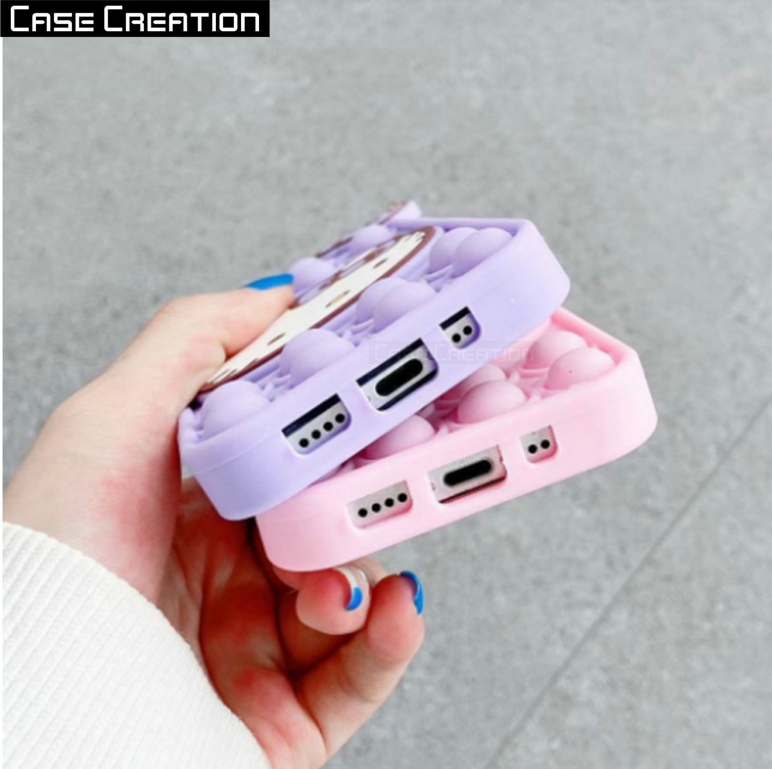 Push Pop Hello Kitty Cat Love Bubble Fidget Toys Game Stress Relief case