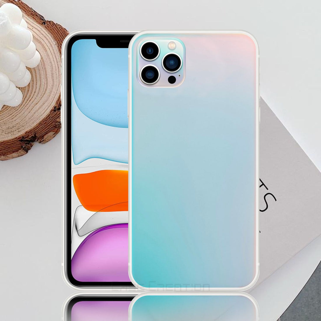 Holographic Clear Super Slim 3D Color Changing Fashion Cool Reflective Hard Back Cover