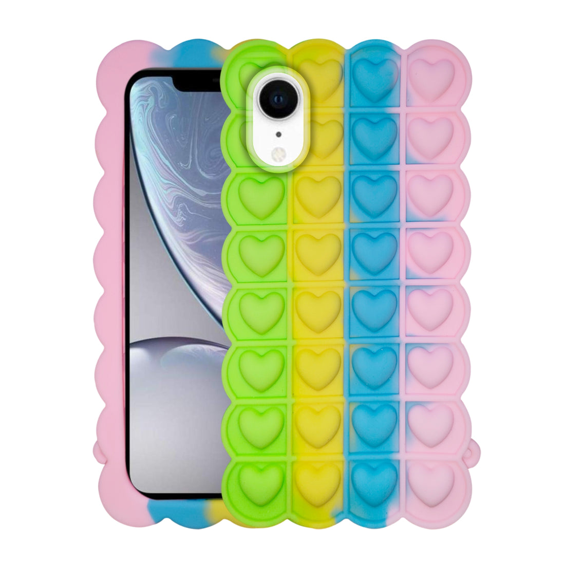 Push Pop Heart Love Bubble Fidget Toys Game Stress Relief case