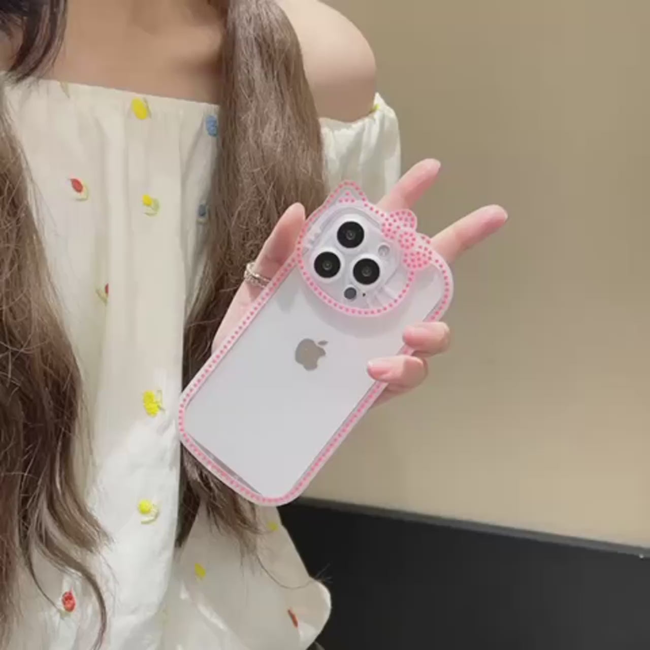 Neon Radium Night Glow Hello Kitty Colorful Transparent With Bow Case