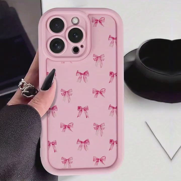 Hot 3D Ribbon Pink Bow Pattern Cute Design Fashion Aesthetic Printed Cover