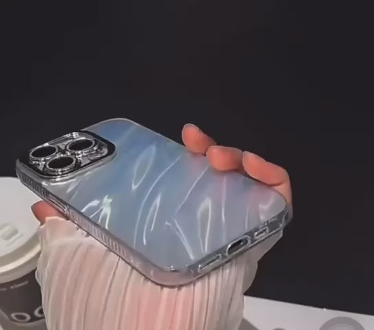 Hot Diamond Laser Gradient Glitter Camera Lens Protection Colorful Phone Shell Rose Gold Case