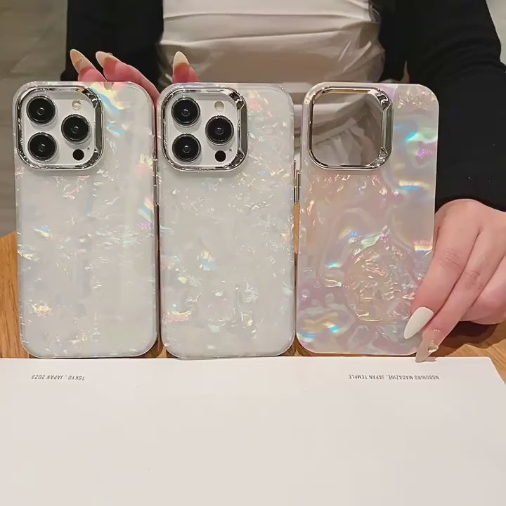 Holographic Marble Glitter Colorful Dreamy Hard Shell Phone Bling Case