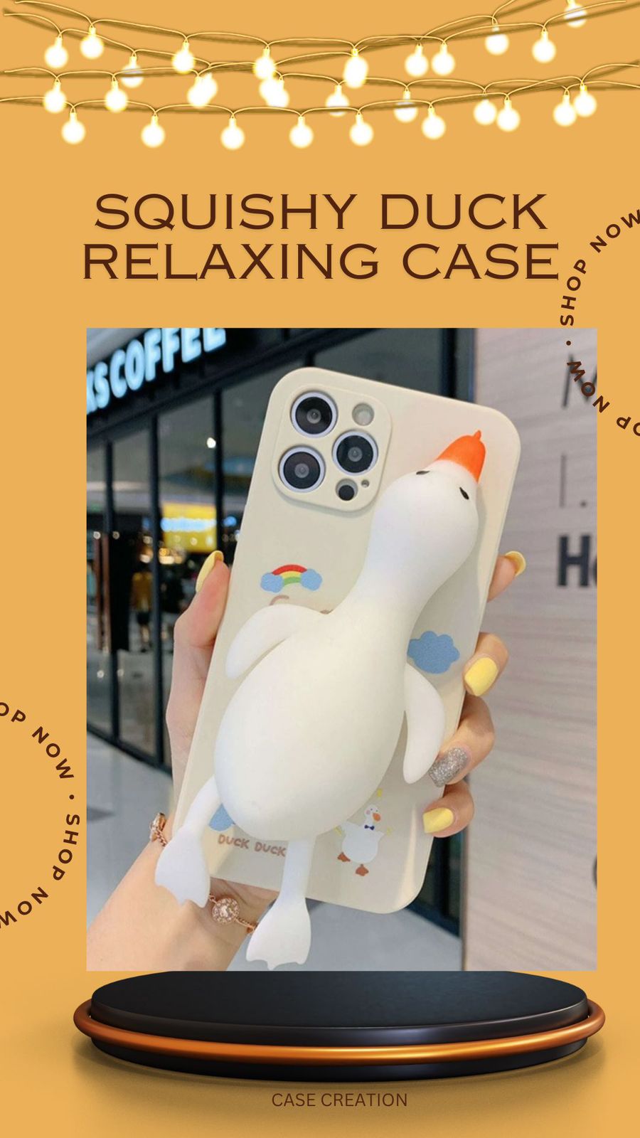 3D Cartoon Duck Squeezy Quack Stress Release Decor Case