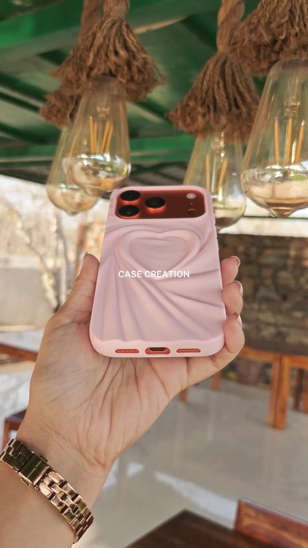 3D Heart Shape Design Embossed Wrinkle Cute Silk Pattern Silicone Fashion Aesthetic Cover