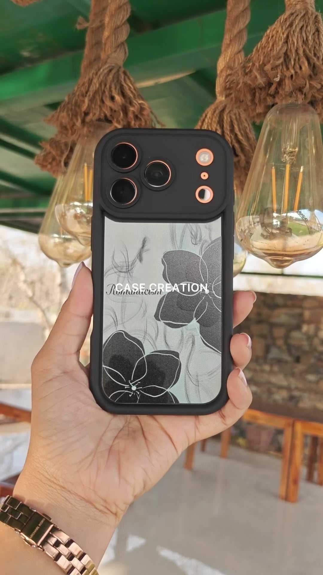 3D Hot Black Floral Back Case Cover Ink Abstract Art Flower Cute Design