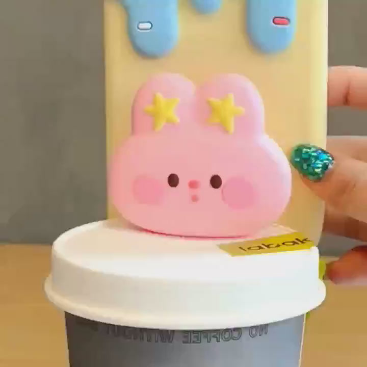 3D Cartoon Ice Cream Cute Cotton Candy Back Case with Holder