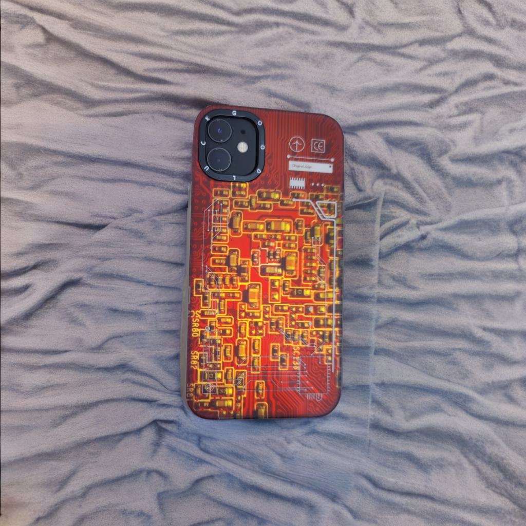 Techno Art AI Future Electric Circuit Retro IMD Chip Digital Mother Board Holographic Cover