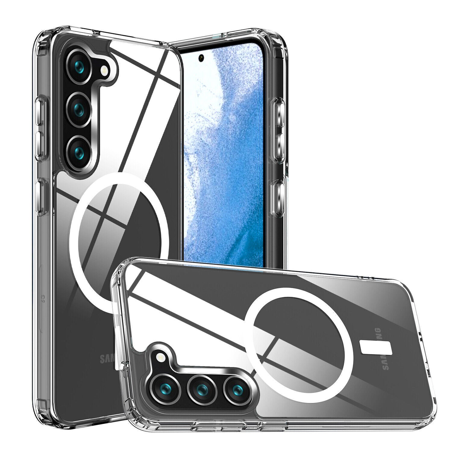 Magnetic MagSafe Samsung Transparent Clear TPU Case Supports Fast Wireless Charging