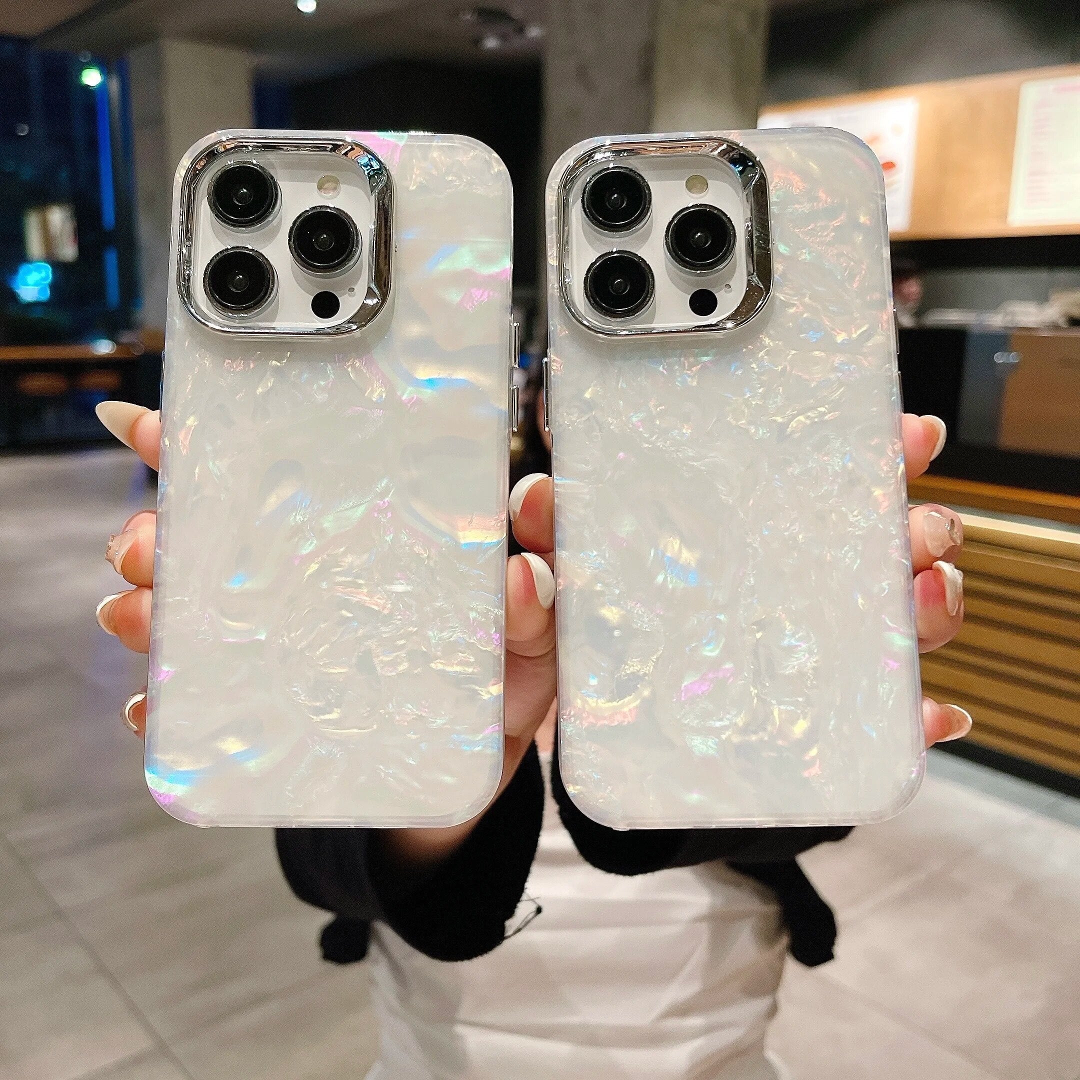 Holographic Marble Glitter Colorful Dreamy Hard Shell Phone Bling Case