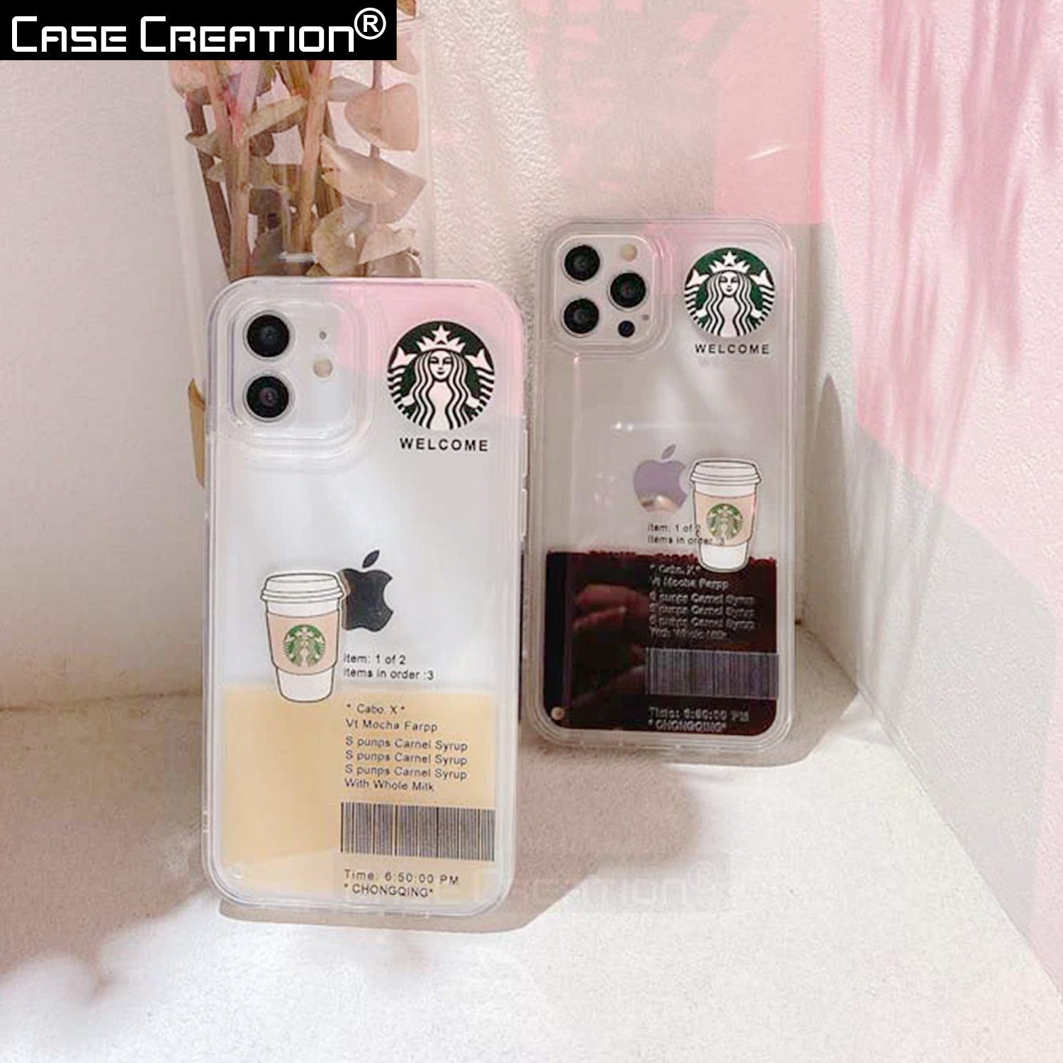 Starbuck Coffee Love Floating Quicksand Liquid Design Case