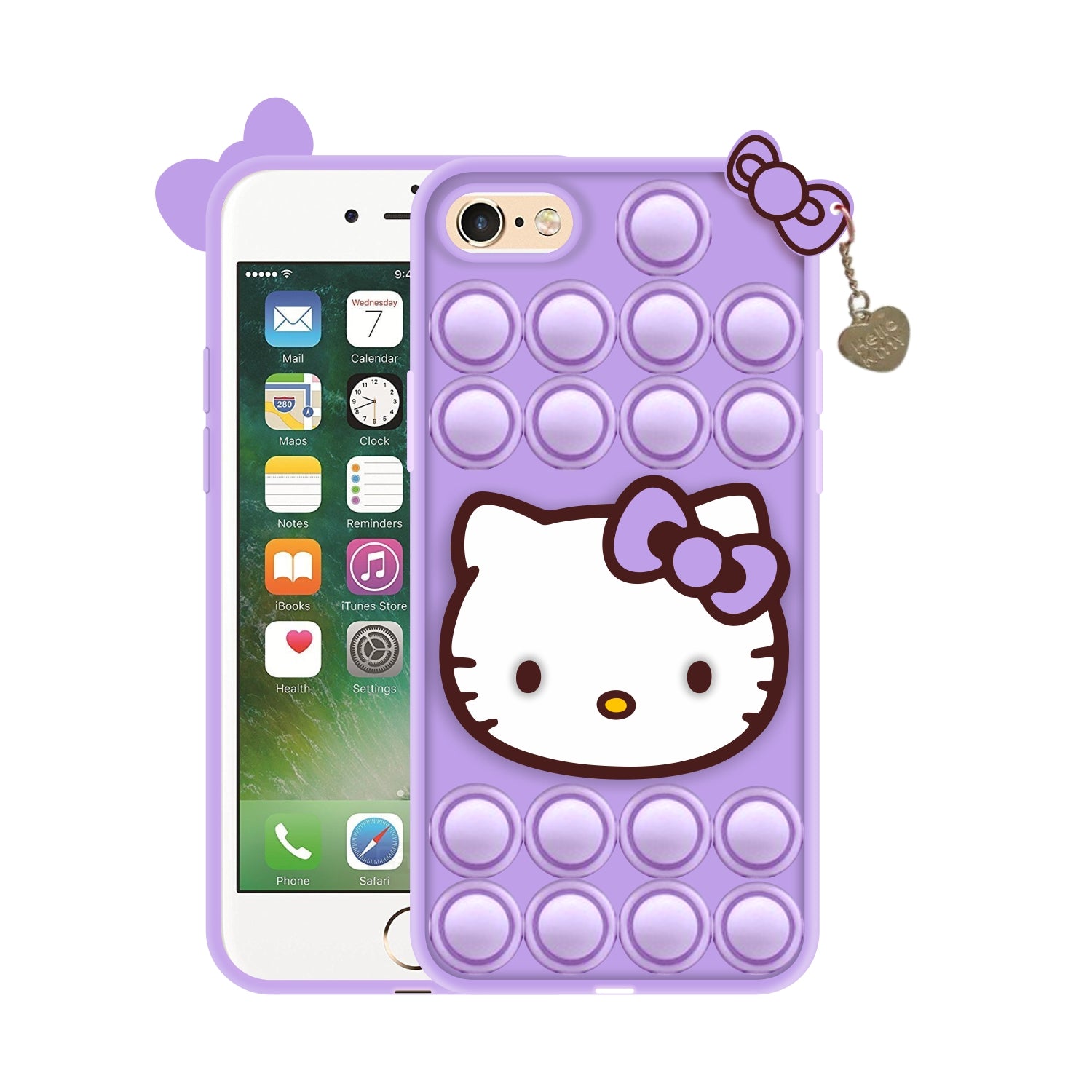 Push Pop Hello Kitty Cat Love Bubble Fidget Toys Game Stress Relief case