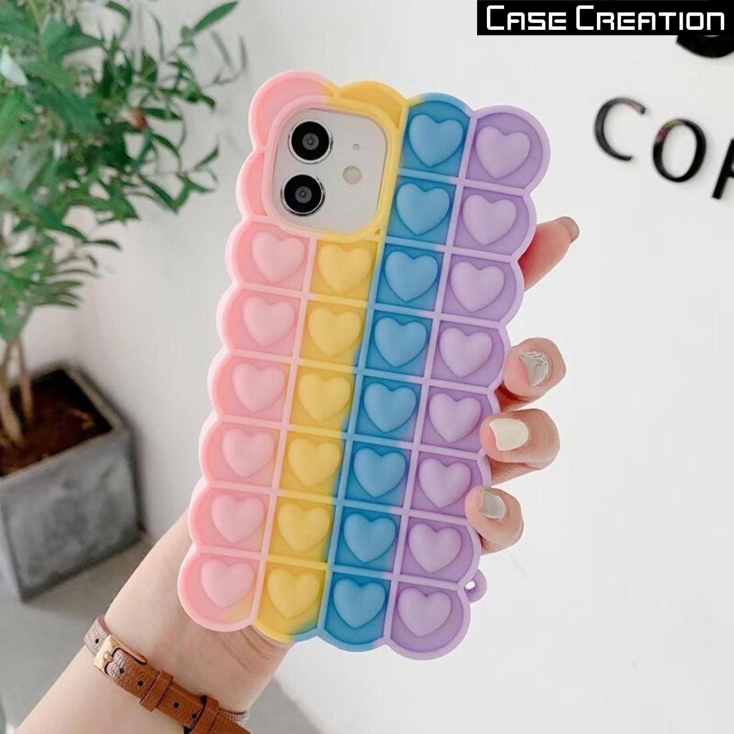 Push Pop Heart Love Bubble Fidget Toys Game Stress Relief case