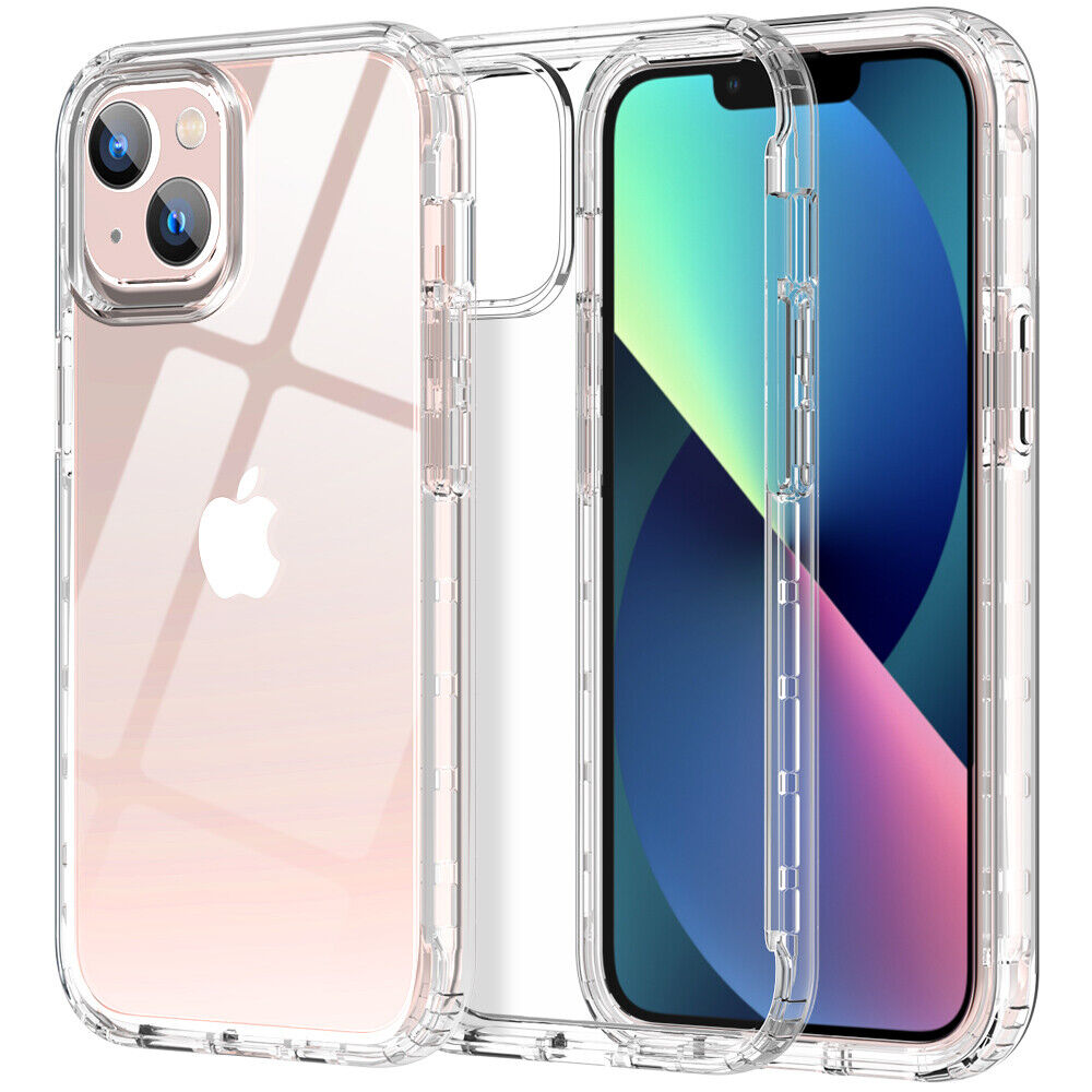 Hard Transparent Clear Strong TPU iPhone Case + Tough Polycarbonate Crystal HD Clear
